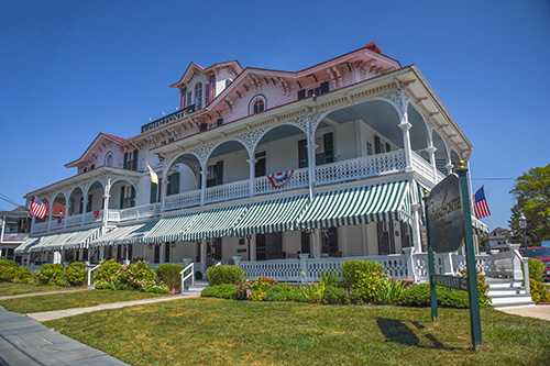 Exterior of the istoric Chalfonte hotel in Cape May, NJ
